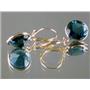 14k Gold Leverback Earrings, London Blue Topaz, E201