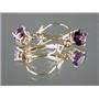 14k Gold Leverback Earrings, Amethyst, E017