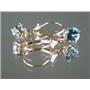 14k Gold Leverback Earrings, Swiss Blue Topaz, E017