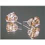 14k Gold Post Earrings, Champagne CZ, E102