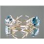 14k Gold Leverback Earrings, London Blue Topaz, E117