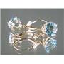 14k Gold Leverback Earrings, Swiss Blue Topaz, E117
