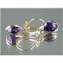 14k Gold Leverback Earrings, Amethyst , E121
