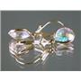 14k Gold Leverback Earrings, Mercury Mist Topaz, E121