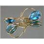 14k Gold Leverback Earrings, Swiss Blue Topaz, E121