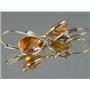 14k Gold Leverback Earrings, Twilight Fire Topaz, E121