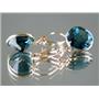 14k Gold Leverback Earrings, London Blue Topaz, E211