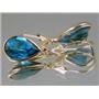14k Gold Leverback Earrings, London Blue Topaz, E221