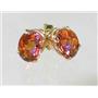 14k Gold Post Earrings, Twilight Fire Topaz, E002