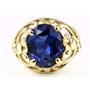 10K, 14K or 18K Gold Ladies Ring, Created Blue Sapphire, R004