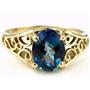 10K, 14K or 18K Gold Ladies Ring, Neptune Garden Topaz, R005
