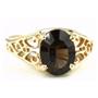10K, 14K or 18K Gold Ladies Ring, Smoky Quartz, R005