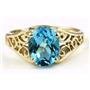 10K, 14K or 18K Gold Ladies Ring, Swiss Blue Topaz, R005