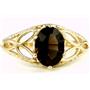 10K, 14K or 18K Gold Ladies Ring, Smoky Quartz, R137