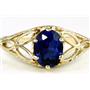 10K, 14K or 18K Gold Ladies Ring, Created Blue Sapphire, R137
