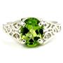 Sterling Silver Ladies Ring, Peridot, SR005