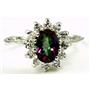 SR235, Mystic Fire Topaz, 925 Sterling Silver Ring
