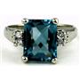 SR183, London Blue Topaz Sterling Silver Ring