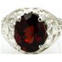 Sterling Silver Ladies Ring, Mozambique Garnet, SR004