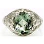 Sterling Silver Ladies Ring, Green Amethyst, SR004