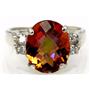 925 Sterling Silver Ladies Ring, Twilight Fire Topaz, SR123