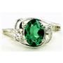 SR176, Russian Nanocrystal Emerald, 925 Sterling Silver Ring