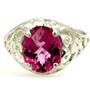 Sterling Silver Ladies Ring, Pure Pink Topaz, SR004