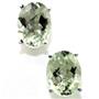 925 Sterling Silver Post Earrings, Green Amethyst, SE002