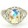 Sterling Silver Ladies Ring, Mercury Mist Topaz, SR004