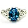 SR305, Swiss Blue Topaz 925 Sterling Silver Ring