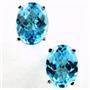 925 Sterling Silver Post Earrings, Swiss Blue Topaz, SE002