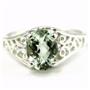 SR305, Green Amethyst 925 Sterling Silver Ring