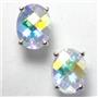 925 Sterling Silver Post Earrings, Mercury Mist Topaz, SE002