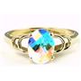 10K, 14K or 18K Gold Ladies Ring, Mercury Mist Topaz, R300