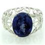SR162, Created Blue Sapphire, 925 Sterling Silver Ring