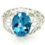 SR162, Swiss Blue Topaz, 925 Sterling Silver Ring