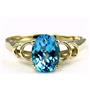 10K, 14K or 18K Gold Ladies Ring, Swiss Blue Topaz, R300