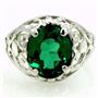 Sterling Silver Ladies Ring, Russian Nanocrystal Emerald, SR004