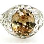 Sterling Silver Ladies Ring, Champagne CZ, SR004