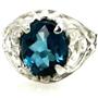Sterling Silver Ladies Ring, London Blue Topaz, SR004