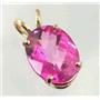 P004, Pure Pink Topaz 14k Gold Pendant