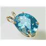 P004, Swiss Blue Topaz 14k Gold Pendant