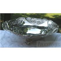 7" Silver Footed Candy Nut Dish Rose Design