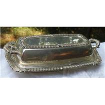 Vintage Silver on Copper Covered Butter Dish
