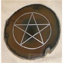 6 " Quartz Silver Pentagram Wicca Altar Table Accent