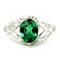 SR137, Russian Nanocrystal Emerald, 925 Sterling Silver Ring