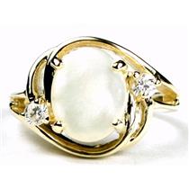 10K, 14K or 18K Gold Ladies Ring, Mother of Pearl, R021