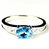SR362, Swiss Blue Topaz, 925 Sterling Silver Ladies Ring