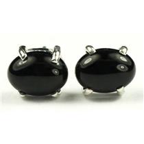 925 Sterling Silver Post Earrings, Black Onyx, SE002C