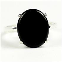 925 Sterling Silver Ladies Ring, Black Onyx, SR055